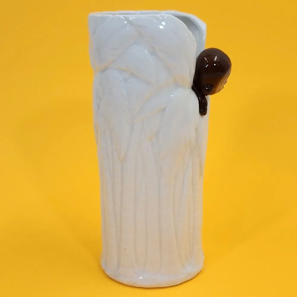 Vintage Monkey Tree Trunk Vase 8